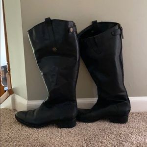 Sam Edelman wide calf leather black riding boot